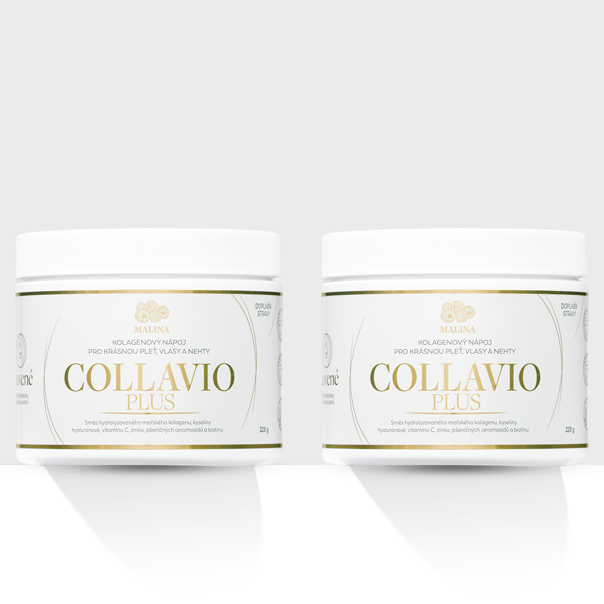 Levně Luvené Kolagen drink Collavio Plus malina 2x228 g