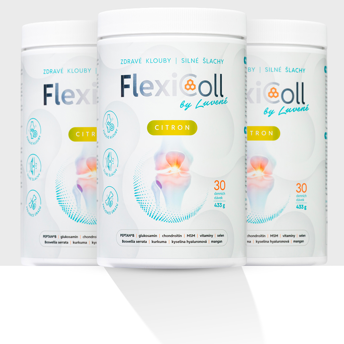 Levně Kloubní výživa FlexiColl citron - balení 3 kusů