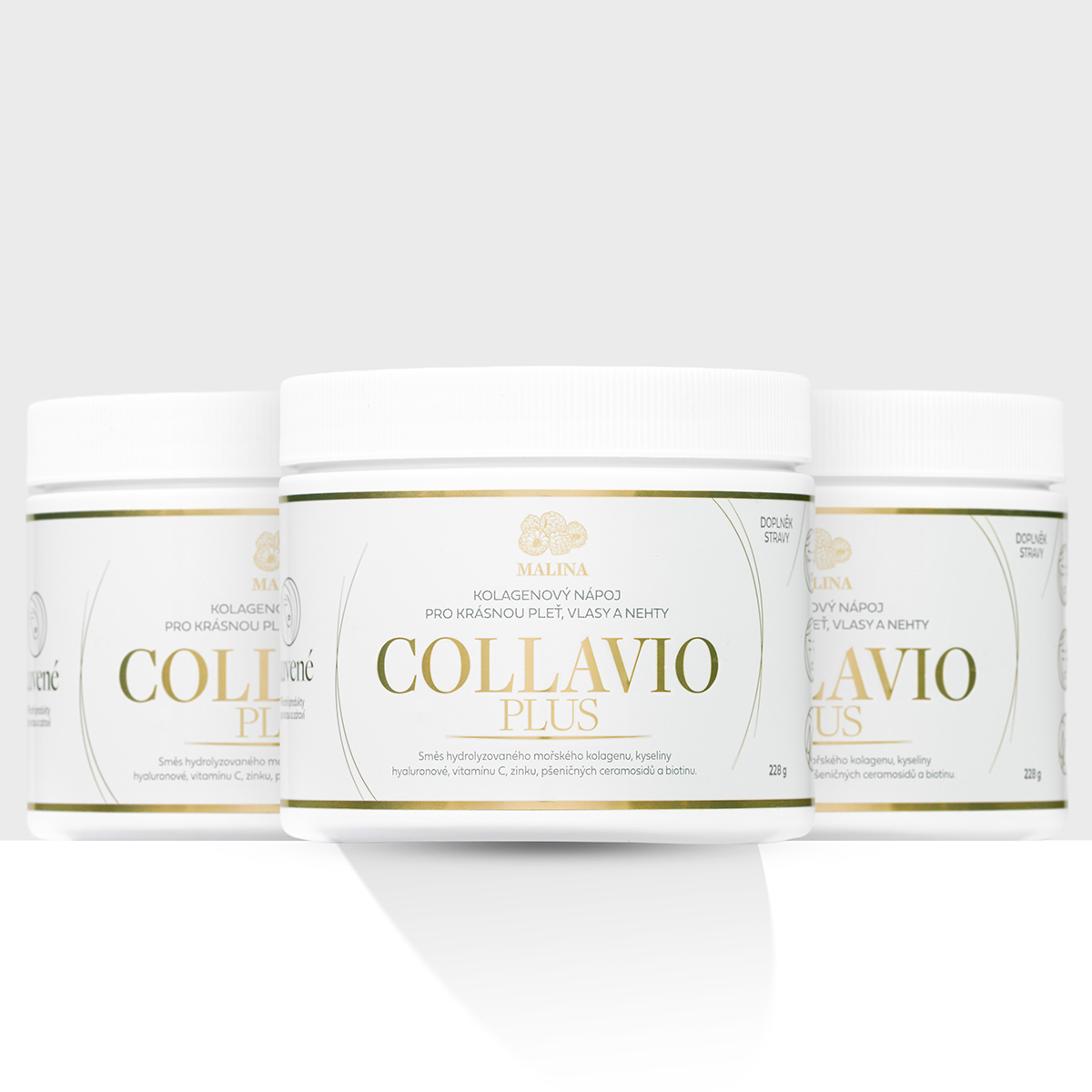 Levně Luvené Kolagen drink Collavio Plus malina 3x228 g